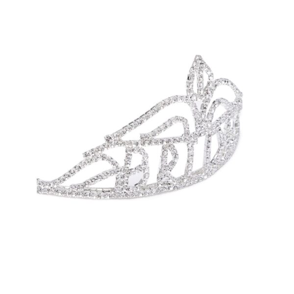 Accessher Silver-Toned BRIDE Crown Hair Band or women and