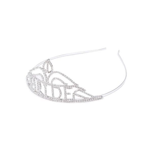 Accessher Silver-Toned BRIDE Crown Hair Band or women and