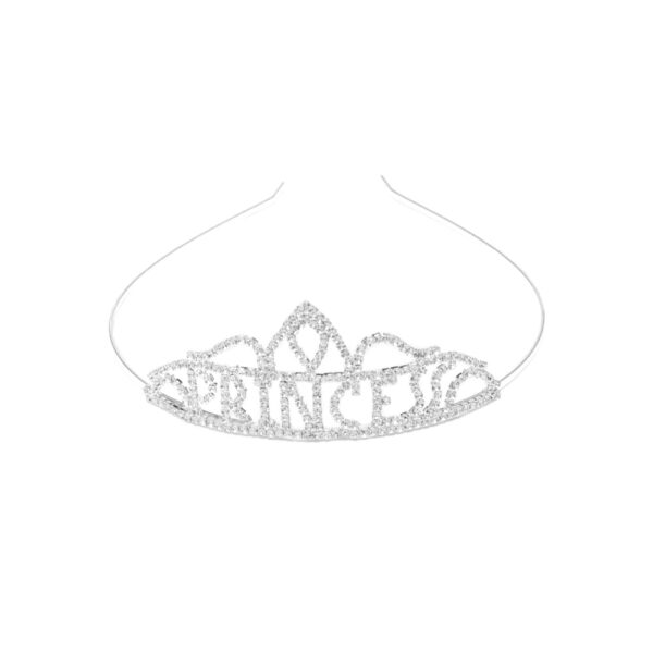 Accessher Silver-Toned PRINCESS Crown Hair Band for women