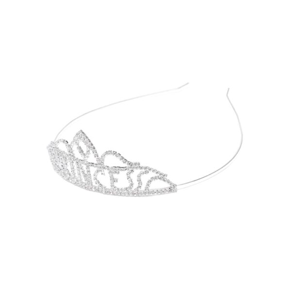 Accessher Silver-Toned PRINCESS Crown Hair Band for women