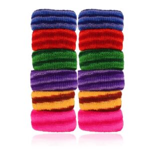 ACCESSHER Soft Multicolor Rubber Hair Band – Set of 12 Pcs-ACMFRBBN6DK