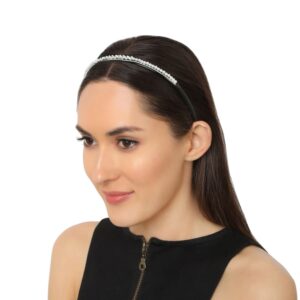 Accessher Women Casual Wear Handcrafted Designer Pearl Hairband For Girls and Women- HB1121JPP1P138BW