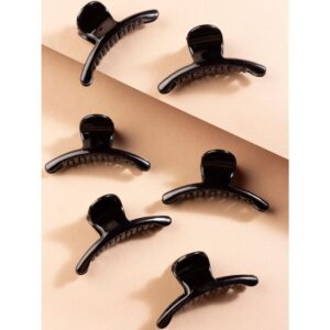 Acrylic Black Hair Claw Clip Pack of 6 for Women