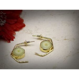 Agate Semi-Hoop Dangle Earrings