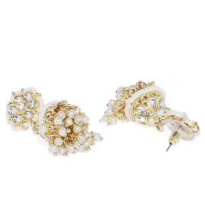Antique Pearl Embellished Jhumki Earrings for Women