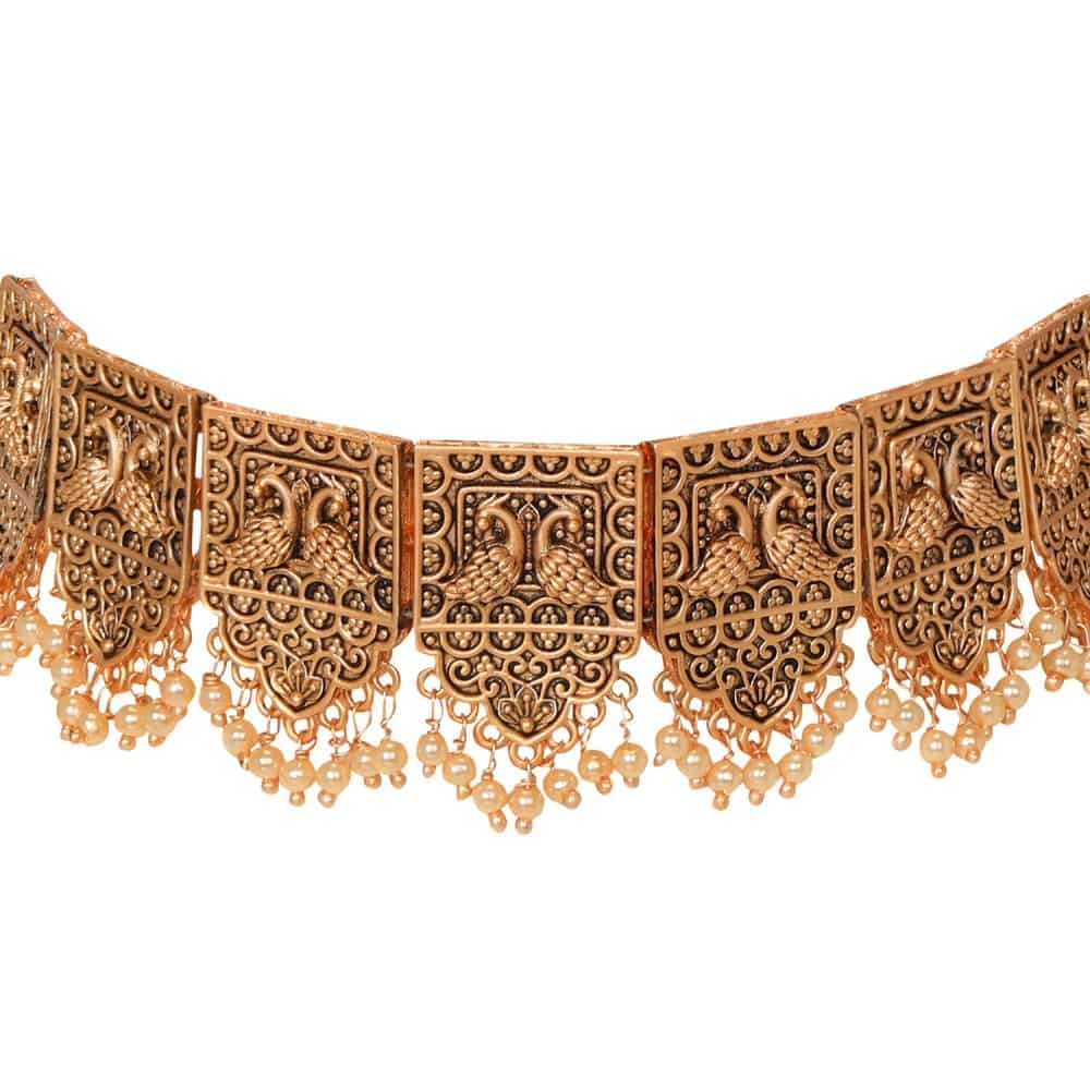 Antique Rose Gold Plated Traditional Choker Necklace &