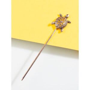 Antique Silver Juda Hair Pin with Turtle Design for Women