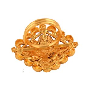 Antique Square Gold Plated Finger Ring for Women