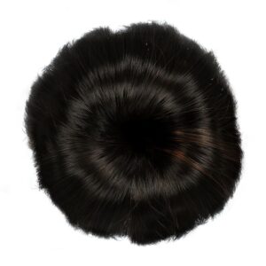 Black & Blonde Dual Tone Colour Hair Bun Extension Wig with Large Black Clutcher for Women