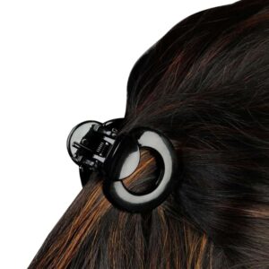Black Color Acrylic Material Medium Size Hair Claw Clip Pack of 6 for Women