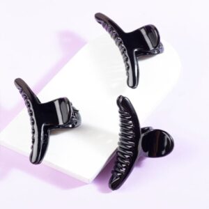 Black Colour Casual Wear Acrylic Hair Claw Clips Clutchers Pack of 3 for Women