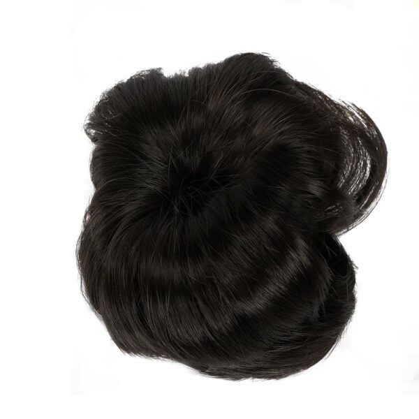 Black Colour Hair Bun Extension Wig with Large Black