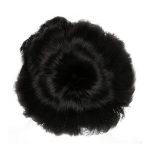 Black Colour Hair Bun Extension Wig with Large Black Clutcher for Women