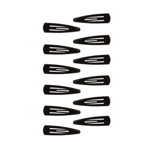 Black Metallic Hair Tic Tac Pins Pack of 12 for Women
