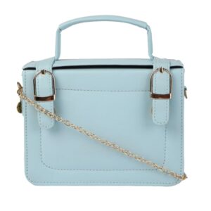 Blue Faux Leather Stylish Hand Bag Solid Sling Bag for Women