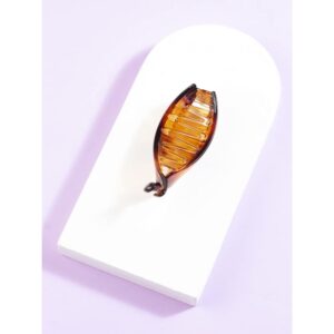 Brown Acrylic Banana Clip Clutcher for Women