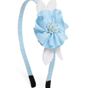Blue & White Floral Bow Hairband