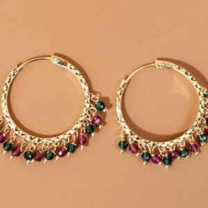 Multicolour Beads Hoop Earrings