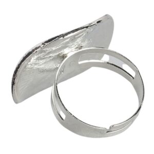 Circular Shaped Oxidised Silver Adjustable Finger Ring for Women