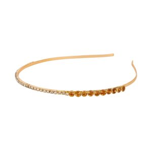 Collection, Rhinestone Studded Golden Metal Hair Band/Hair Accessory for Girls and Women