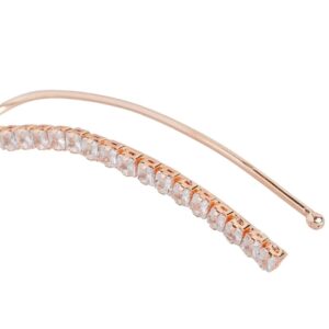Contemporary Rose Gold Plated American Diamond Studded Ear Cuffs for Women