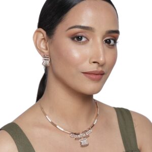 Contemporary Rose Gold Plated Necklace Set for Women