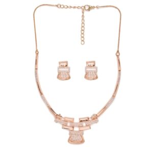 Contemporary Rose Gold Plated Necklace Set for Women