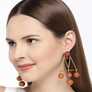 Contemporary Ruby Dangle Earrings for women