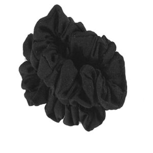 Cotton Black Elastics Hair Ties Scrunchies Pack of 12 for Women