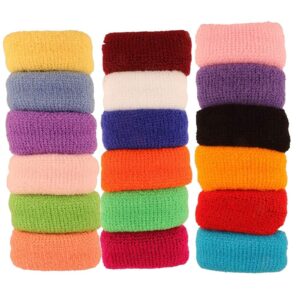 Cotton Soft Multicolour Hair Rubber Bands Pack of 18 for Women
