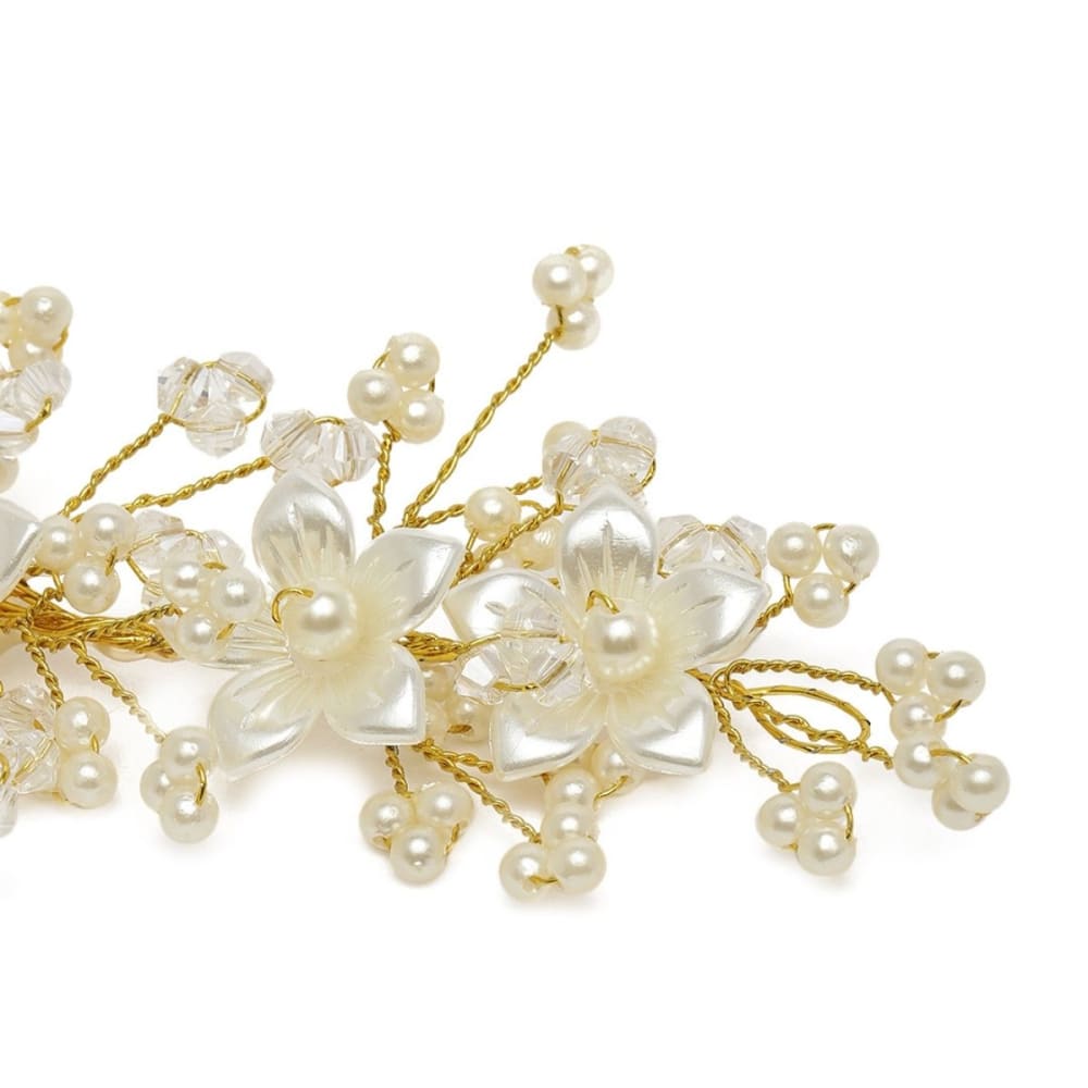 Crystal and Ivory Pearl Beaded Adorable Hair Vine