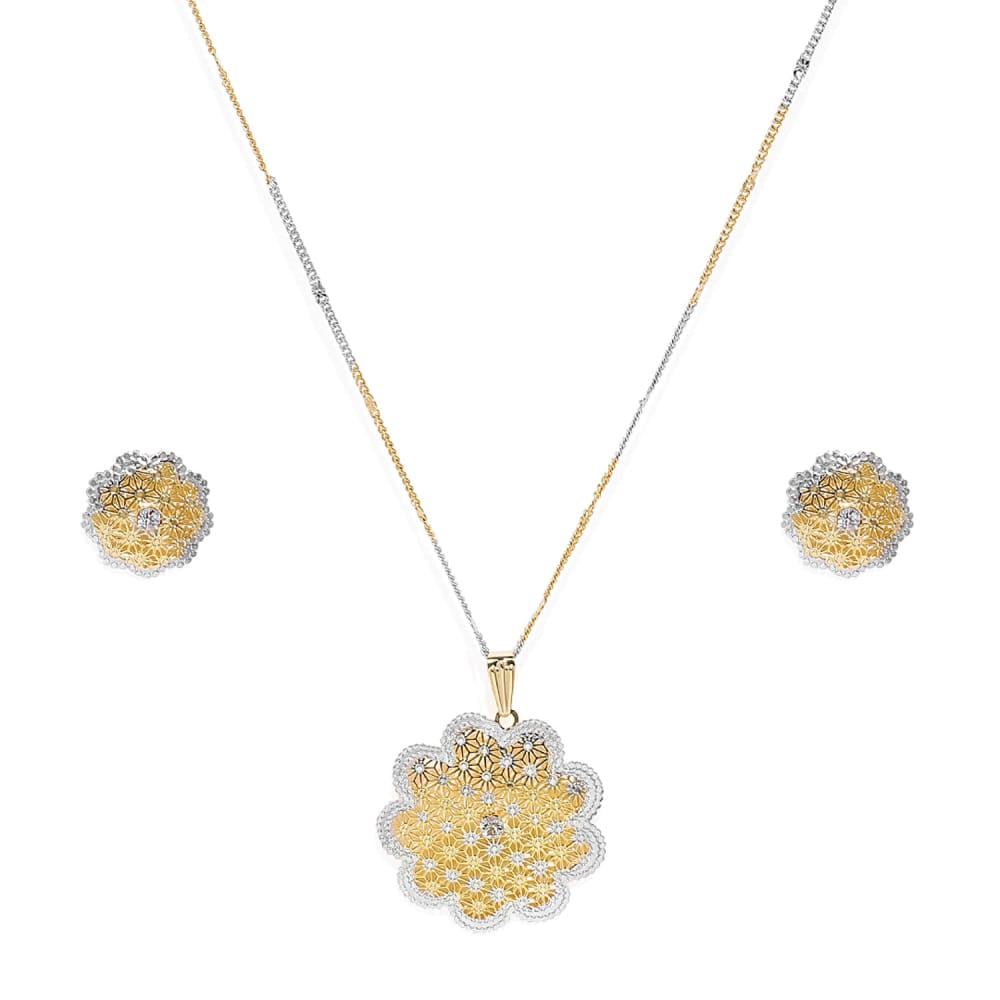 AccessHer 22k Gold Plated CNC Necklace Set With Italian