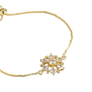 Delicate Gold Plated Adjustable American Diamond Bracelet
