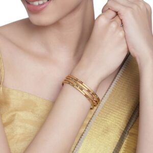 Delicate Gold Plated Meenakari Bangles Set of 2 for Women