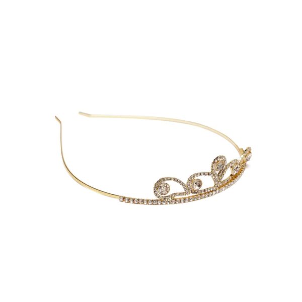Delicate Gold Plated Rhinestones Studded Hairband Crown for