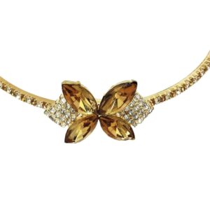 Delicate Gold Plated Rhinestones Studded Hairband for Women