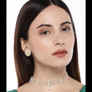 Delicate Pachi Kundan Pearls Choker Set for Women