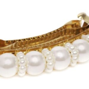 Delicate Pearl Embellished Hair Barrette Buckle Clip for Women