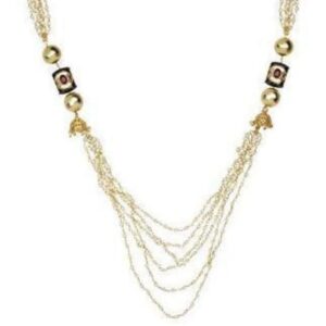 Delicate Pearl Jaipuri Mala Necklace Set for Women