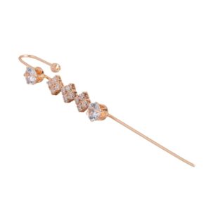 Delicate Rose Gold Plated American Diamond Studded Ear Cuffs for Women
