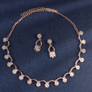Delicate Rose Gold Plated Necklace Set for Women