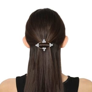 Delicate Rose Gold Plated Studded Hair Barrette Buckle Clip for Women