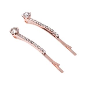Delicate Rose Gold Plated Studded Hair Pins for Women