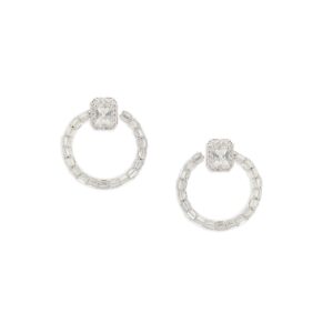 Delicate Silver Plated American Diamond Stud Earrings For Women