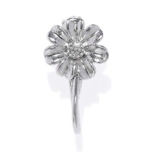 Delicate Silver Plated Floral Clip On Nose Pin for Women
