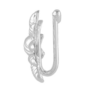 Delicate Silver Plated Floral Design Nose Pin or Women