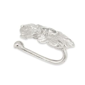 Delicate Silver Plated Floral Nose Pin for Women