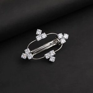 Delicate Silver Plated Hair Barrette Buckle Clip for Women