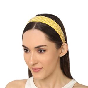 Designer Embroidered with Pearls and Crystal Beads Hair Band for Women