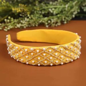 Designer Embroidered with Pearls and Crystal Beads Hair Band for Women